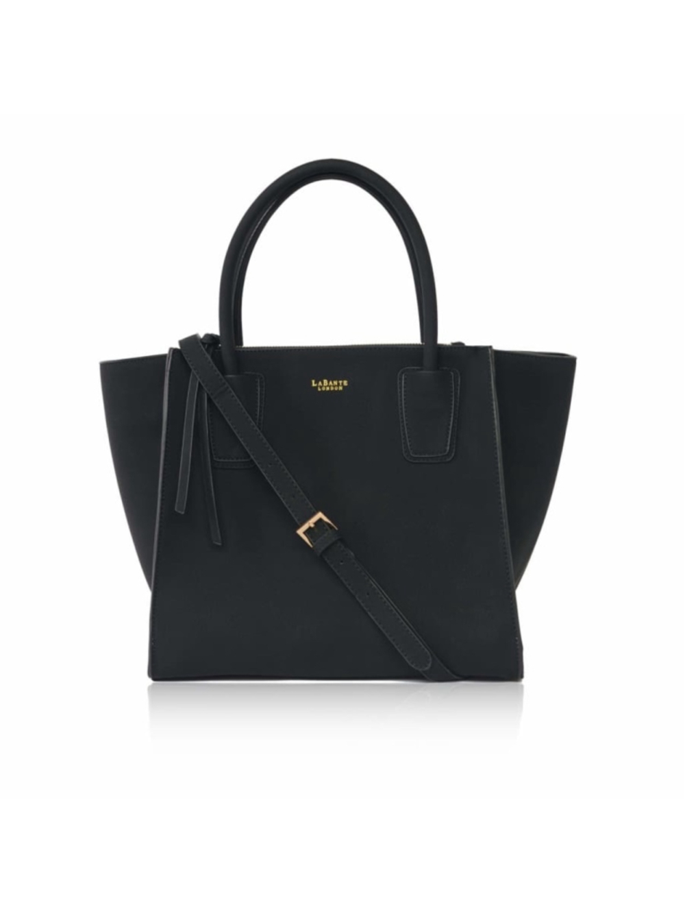 LaBante London Demi Vegan Winged Tote Double Handle with Strap Quiet Luxury